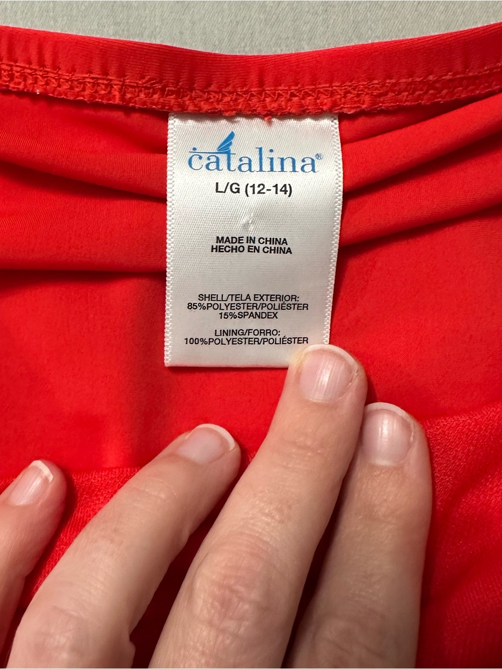 Catalina Tankini Swimsuit Set Large 12 14 Orange Tiered Ruffle Top Skirtini Swim - Picture 2 of 14
